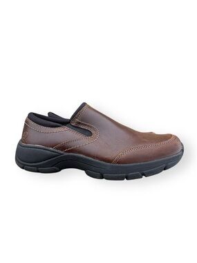 Lands' End Leather Casual Loafers Womens Size 8.5 Brown Slip-On Moccasin Shoes